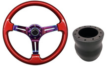 Red Neo Chrome TS Steering Wheel + Boss Kit for NISSAN 003