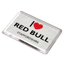 FRIDGE MAGNET - I Love Red Bull, Staffordshire