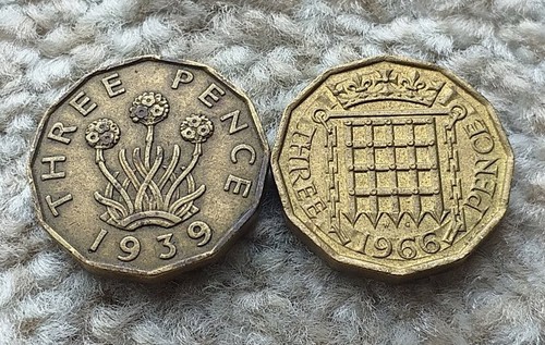 Three pence various dates uk - dates,