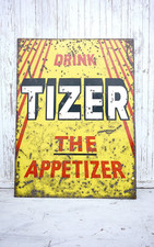 VINTAGE TIZER metal sign - original British advertising antique 1960-70's (2)