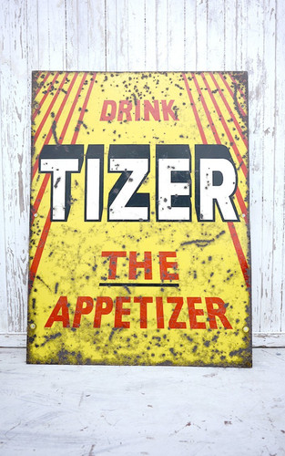 Vintage tizer metal sign - vintage,