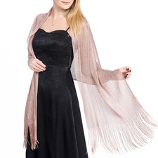 Gold and Silver Silk Scarf Perfect for Wedding and Formal Evening Events