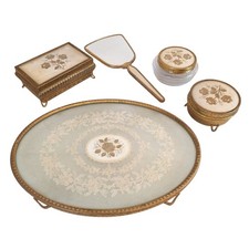Vintage Regent of London Vanity Dressing Table Set 5 Pieces Floral