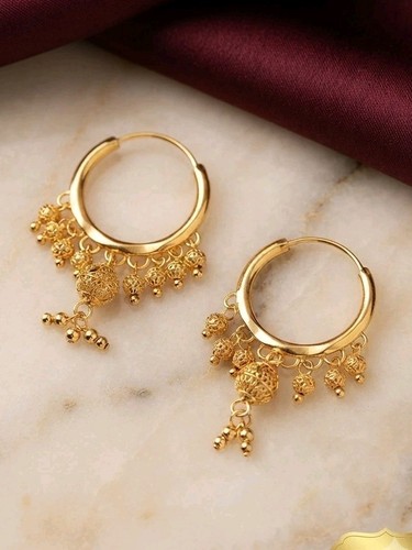 24k gold plated hoop - 24k, earrings
