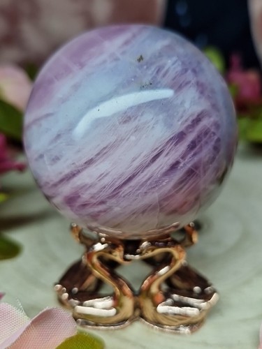 Lavender rose quartz - quartz, sphere