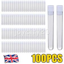 100X plastic test tubes, 100mm x 16mm, test tube with push cap, shots UK SELLER
