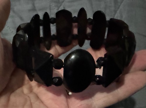 Victorian whitby jet - jet, bracelet