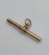9ct Yellow/Rose Gold Large Swivel T-Bar Pendant/Watch Fob (3.62g) Hallmarked