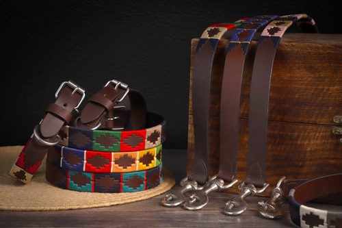 Leather dog collar genuine - leather,