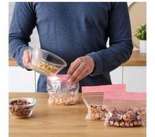 IKEA New Istad Ziplock Bags 5x Box’s Of 25x 0.3L Bags 10oz Pink