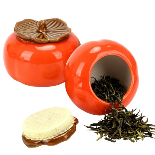 Pack tea canisters orange - tea, canisters-orange