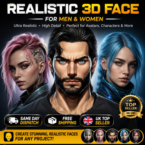 Realistic face for - face, men