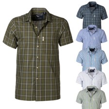 Mens Short Sleeve Shirts Check Pattern Shirt Cotton Blend Rydale 10 Colours