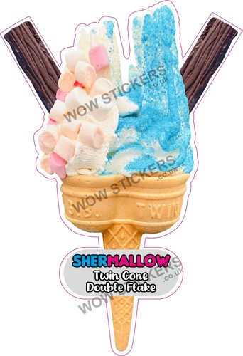 Ice cream van sticker twin - ice,