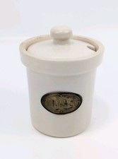 Lidded Jam Pot, Cream, 12cm