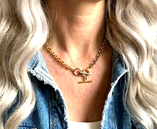 Two tone silver gold double - two,