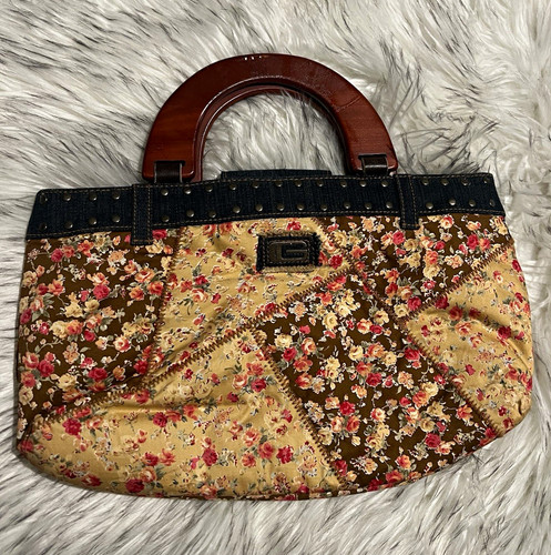 Guess floral studded satchel - floral,