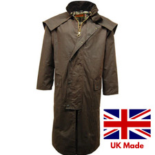 Mens Game Wax Stockman Long Cape Jacket Heavyweight Cotton Riding & Outdoor Coat
