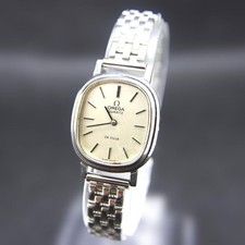 Omega Deville Watch Oval Silver Ladies 23mm Quartz Vintage Swiss Made