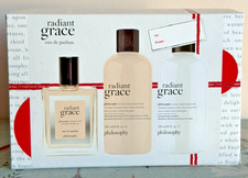 Philosophy Radiant Grace Gift Set Shower Gel, EDP, Body Emulsion NWB RRRP£60