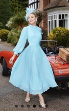 Invitations by VENI INFANTINO 29678 Turquoise Chiffon Size 16 Midi Dress New