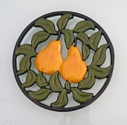 Cast iron trivet 6in painted - trivet,