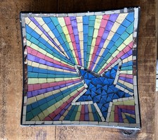 Beautiful Glass Mirror  Mosaic Rainbow Bowl