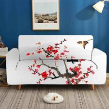 Plum Bud Illusion Stretch Sofa Cover Lounge Couch Slipcover Recliner Protector