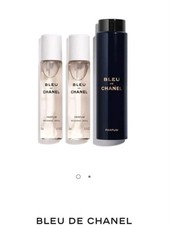 Genuine BLEU DE CHANEL Twist and Spray REFILLABLE BOTTLE 3 x 20ml Unwanted Gift