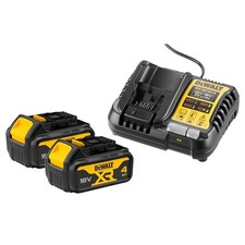 DeWalt Battery And Charger 18V 2 x 4Ah Li-ion XR Fast Charging DCB1104M2-GB