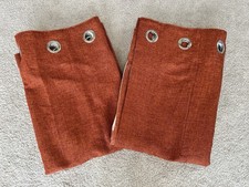Next burnt orange eyelet curtains pair 66 x 90 inches (168 x 229 cms) VGC