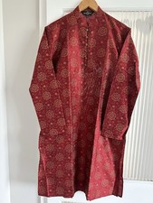 Men’s Kurta Pajama with Coat Traditional Indian Wedding Party Ethnic Wear