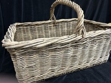 Vintage Wicker Kubu Cane Basket Log Basket Picnic Basket  Garden Floral Basket