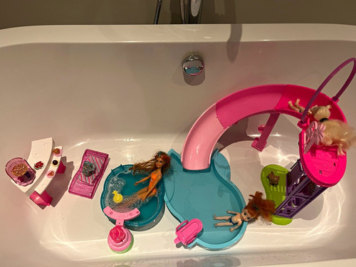 Barbie pool slide playset - pool,
