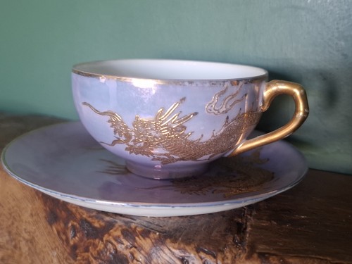 Vintage pink dragonware tea - vintage,