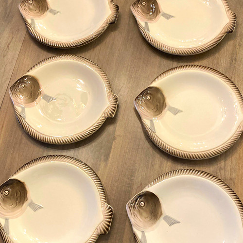 Vintage longwy france set 6 - france,
