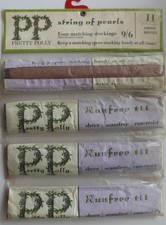 Pretty Polly 11" Size Vintage 4 Stockings Sheer Seamfree Run-Resist Amber Bronze