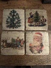 Set of 4 Vintage Style stone