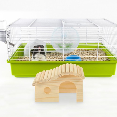 Dwarf hamster house wood hut - dwarf,