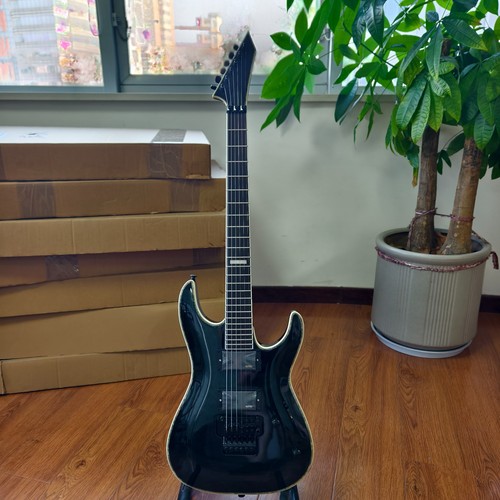 Custom black electric guitar - custom,