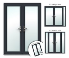 Upvc french doors - french, grey