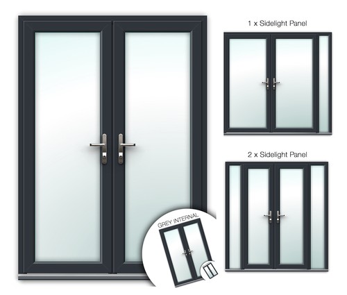 Upvc french doors grey - doors,