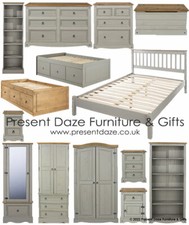 Chest Beds Wardrobe Bookcase Bedside - Premium Corona Pine Grey Washed - *Ext LT