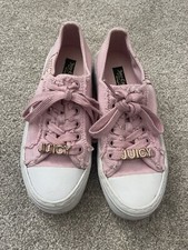 JUICY COUTURE Black Label Lots Angeles Pink Lace Up Trainers Shoes EU36 UK3