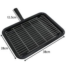 Grill Pan & Rack for STOVES Oven Cooker Premium Single Handle Enamelled
