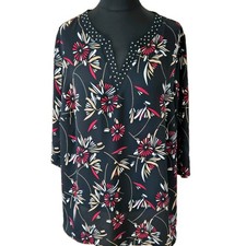 Afibel Beaded V-neck Top Black