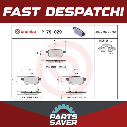 Brake pads set rear - brake,