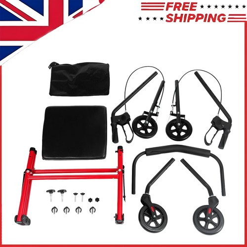 Aluminium rollator walker - aluminium, red