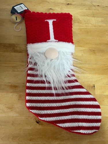 Red christmas gonk stocking - christmas,