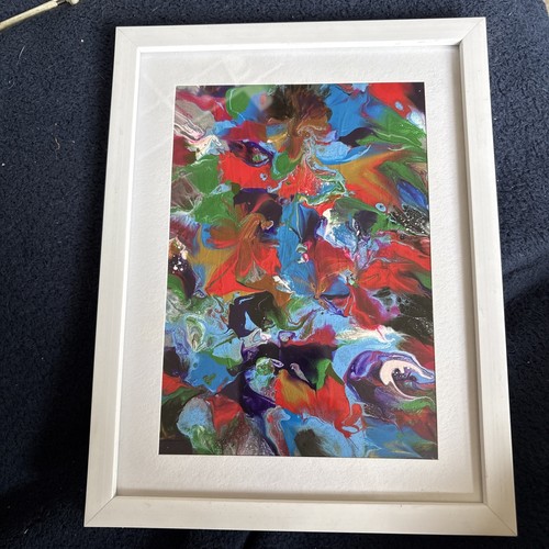 Small framed abstract - abstract, acrylic